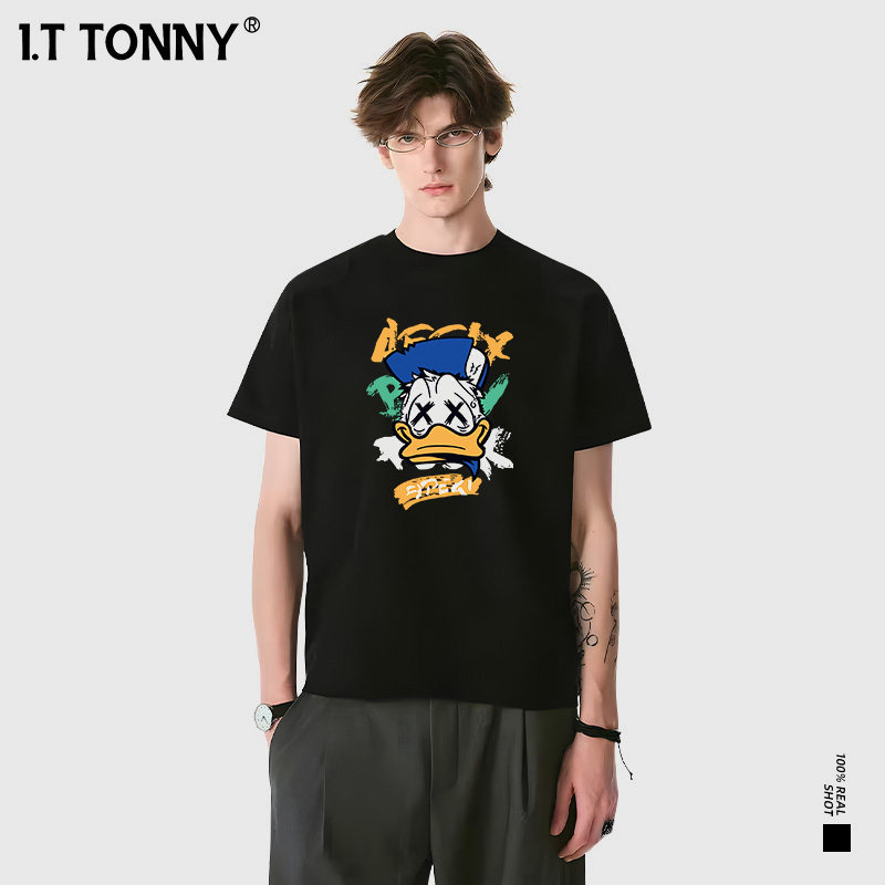 潮牌I.T TONNY个性图案情侣短袖韩系潮流 T 恤男女同款夏季上衣