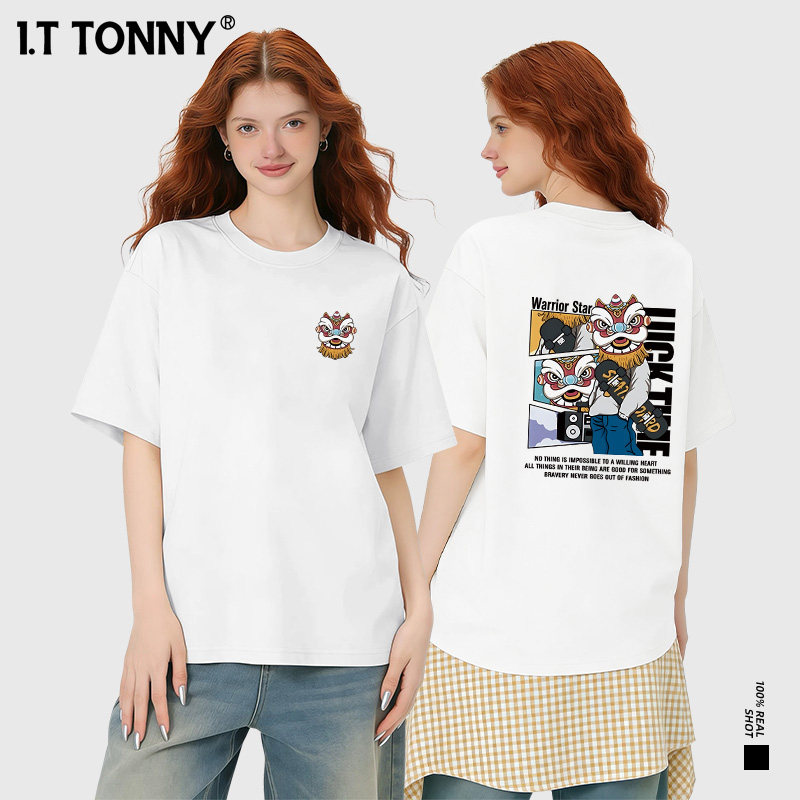 潮牌I.T TONNY官方春夏新款印花短袖T恤男女宽松休闲情侣款TH