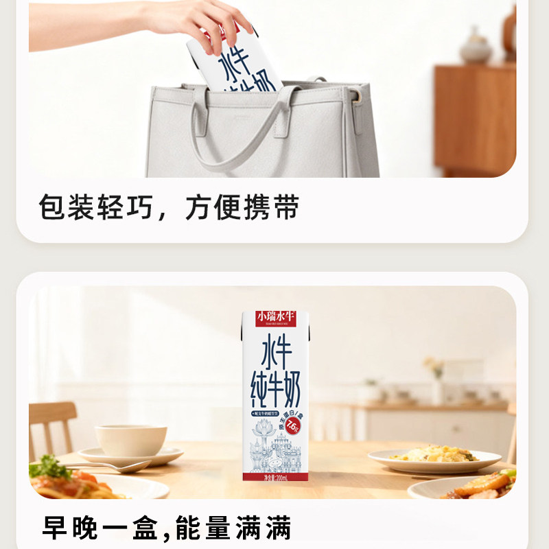 瑞康水牛奶吃甘蔗的水牛纯牛奶7.6g蛋白孕妇儿童学生成人早餐奶
