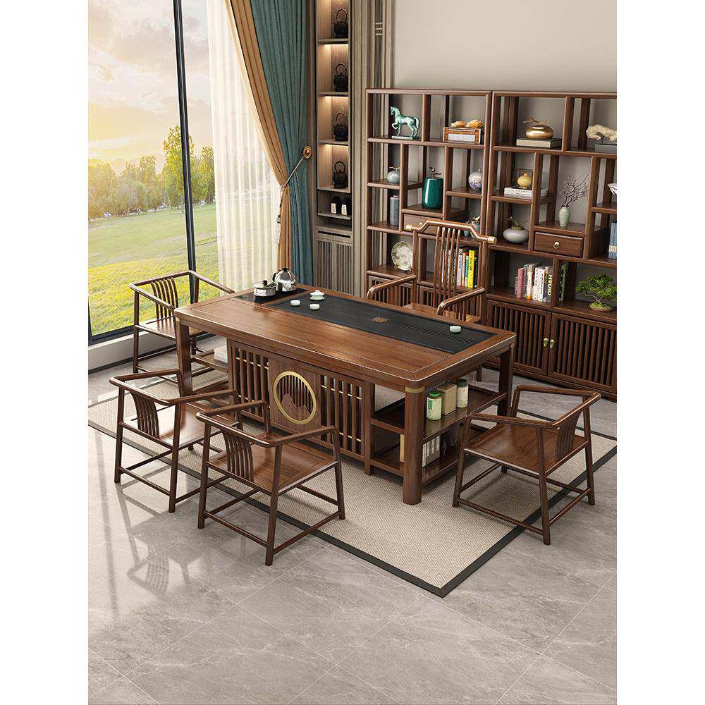 Solid wood tea table and chair combination household tea set all-in-one Zen tea table new Chinese style simple office coffee table