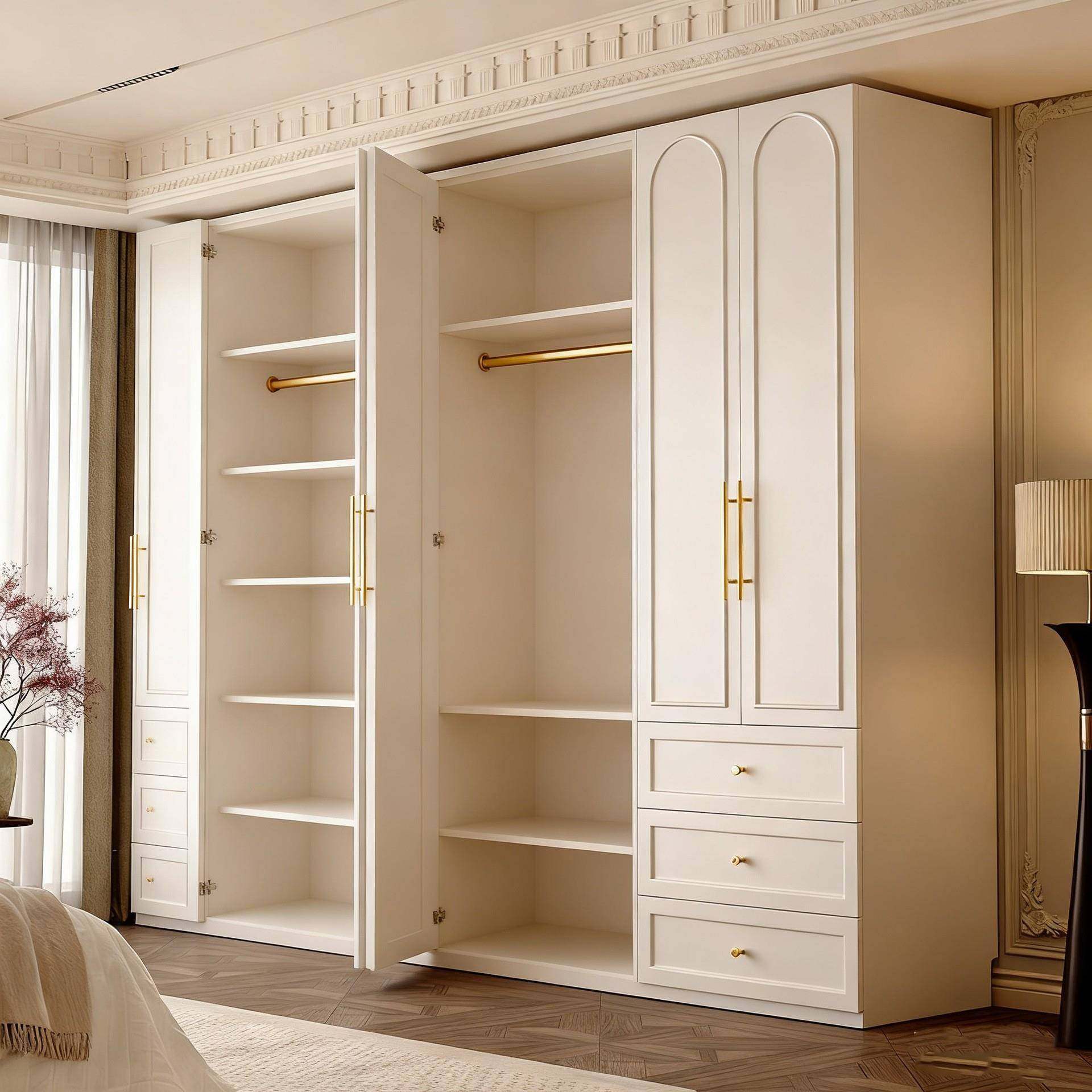 蜂窝焊接板铝合金衣柜法式奶油风家用卧室一门到顶大容量衣橱定制,淘宝优惠券,粉丝福利购,淘宝优惠卷