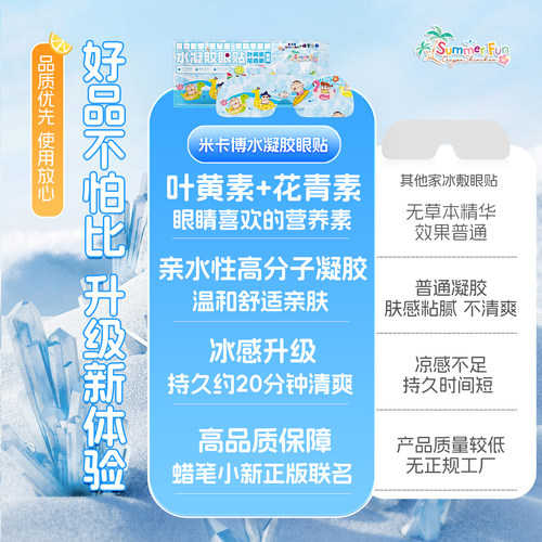叶黄素冰敷眼罩草本冷敷贴蜡笔小新润目沁爽疲劳护眼贴正版联名zy - 图3