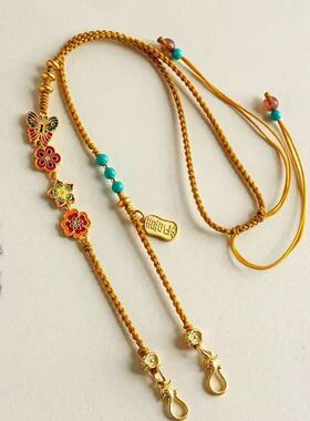 手工编织双耳如意翡翠锁骨链