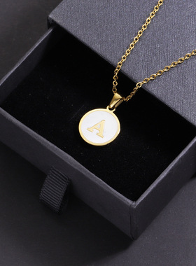 外贸热销简约英文字母合金项链