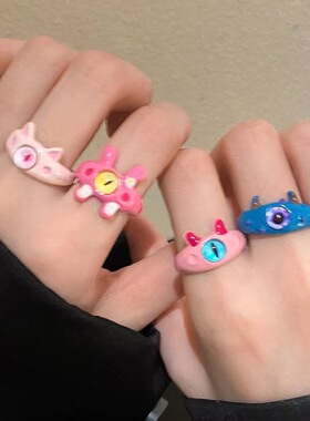 整盒卡通童趣搞怪黑色小猫咪怪兽