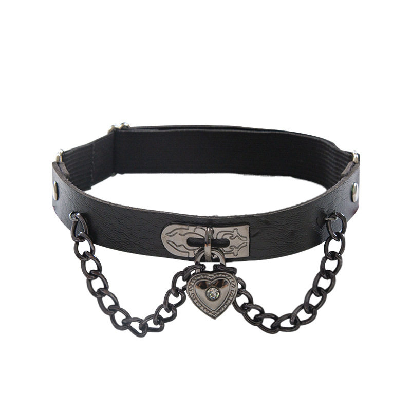 朋克风暗黑系爱心链条腿环性感大腿圈链绑带松紧可调节吊袜带,淘宝优惠券,粉丝福利购,淘宝优惠卷