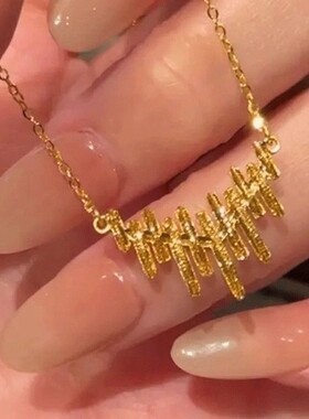 金色碎冰律动音符项链女2026新款