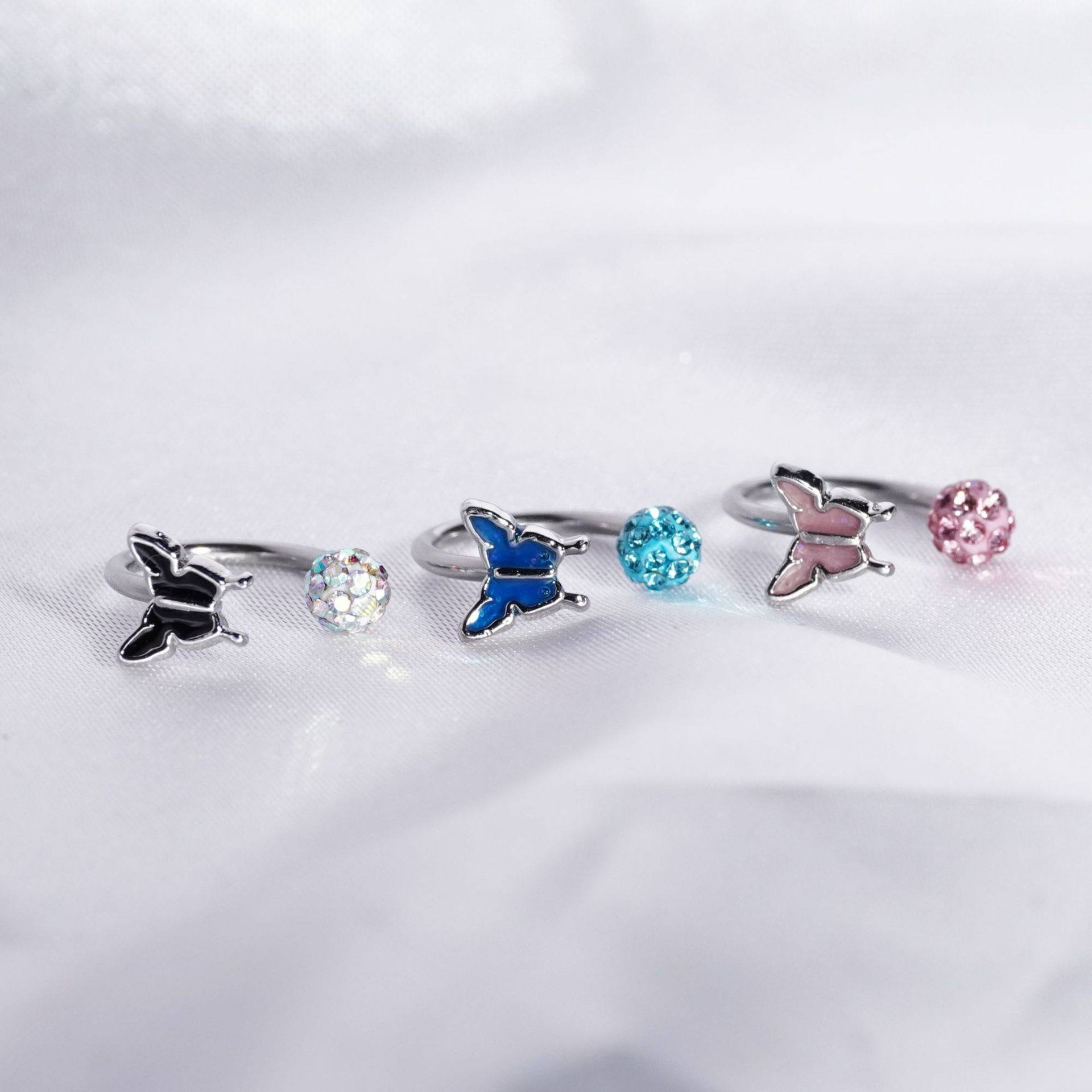 滴油唇环爆闪香巴拉唇饰耳骨环现货人体穿刺饰品不锈钢蝴蝶,淘宝优惠券,粉丝福利购,淘宝优惠卷