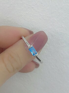 冰块细圈戒指配玻璃钻小众唯美