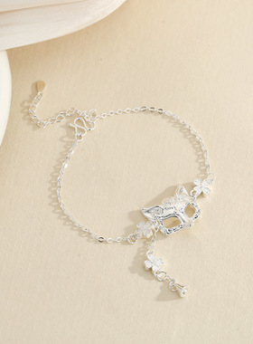 流苏狐狸面具手链｜925银轻奢