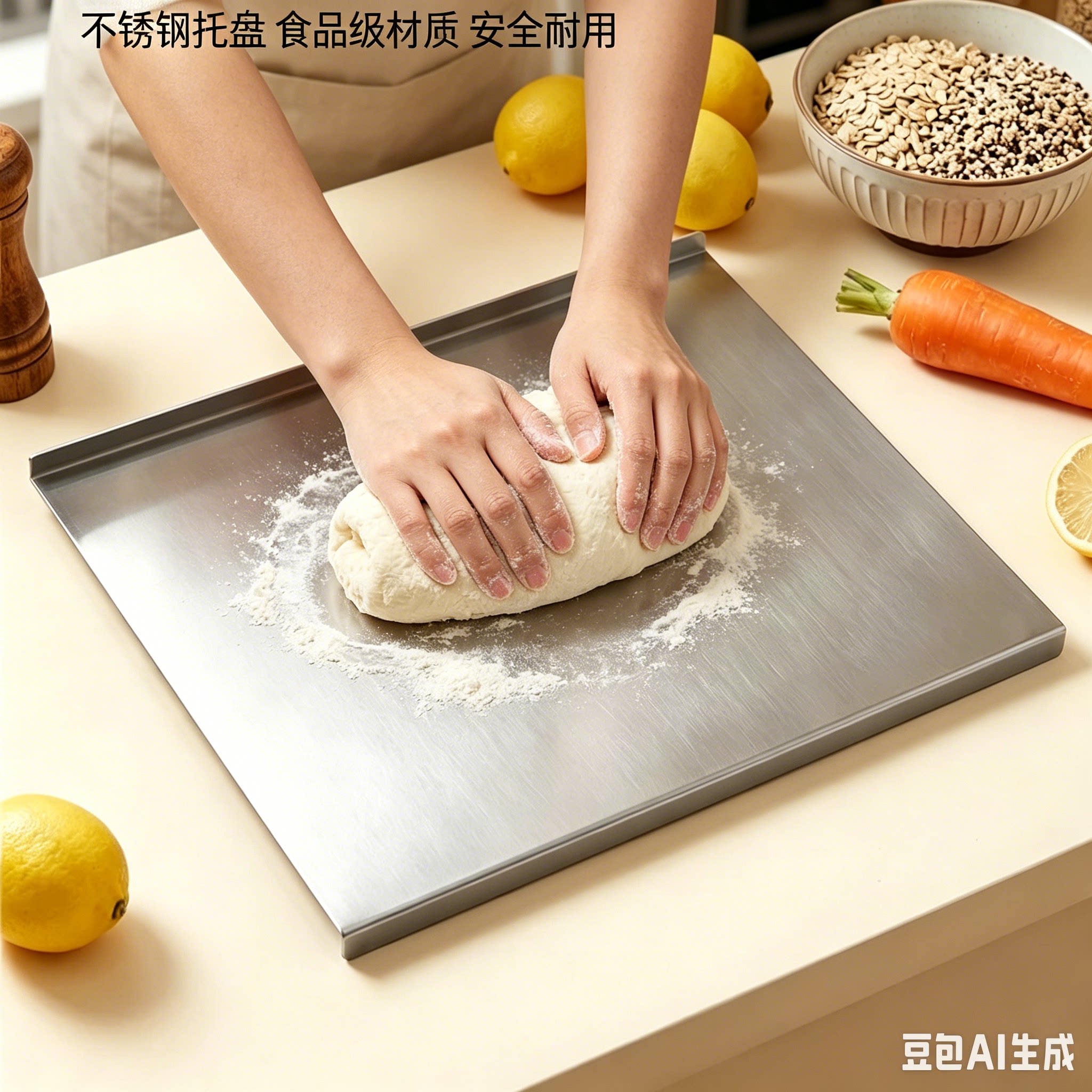 告别发霉木板不锈钢加厚面板光滑不粘面切菜揉面两不误易清洁CX2
