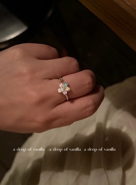 Vanilla / 初恋韩妹 彩色甜系 花花戒指 开口戒