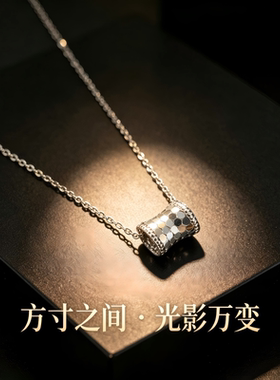 周大青蜂巢锁骨链925银小众设计