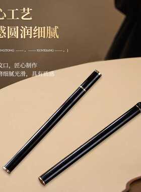 现货黑檀木螺口拔口香筒镶嵌黄铜线香管自带香插木香管沉香檀香筒