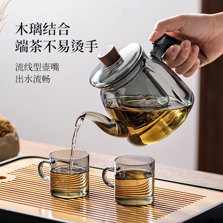 Glass household teapot for making tea 2026 new thickened high temperature resistant kettle tea water separation tea set