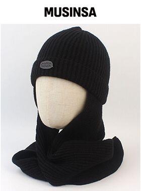 UNIVERSAL CHEMISTRY Wool 黑色 Muffler Beanie韩国官网直邮进口