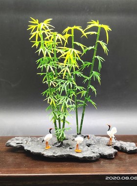 精品树脂动物小摆件仙鹤奇石山水盆景假山沙盘枯山水微景造景装饰