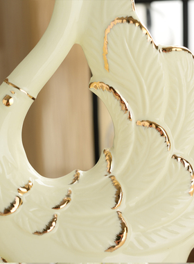 时尚天鹅摆件家居装饰工艺品摆设新结婚礼品欧式创意客厅电视酒柜