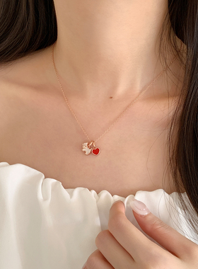 NOVES爱心小狗项链女轻奢高级感