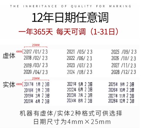 陈百万手持打码机D-4打印日期包装手动调节十二年三秒速干不掉色 - 图2