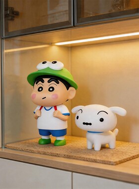 高档创意蜡笔小新小白狗摆件客厅玄关电视鞋柜卧室桌面家居装饰品