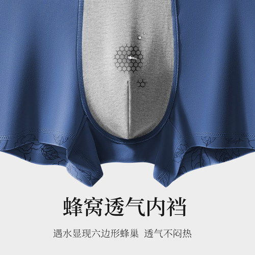 健将男士内裤男四角裤莫代尔男式底裤大码薄款平角裤冰丝抗菌短裤 - 图1