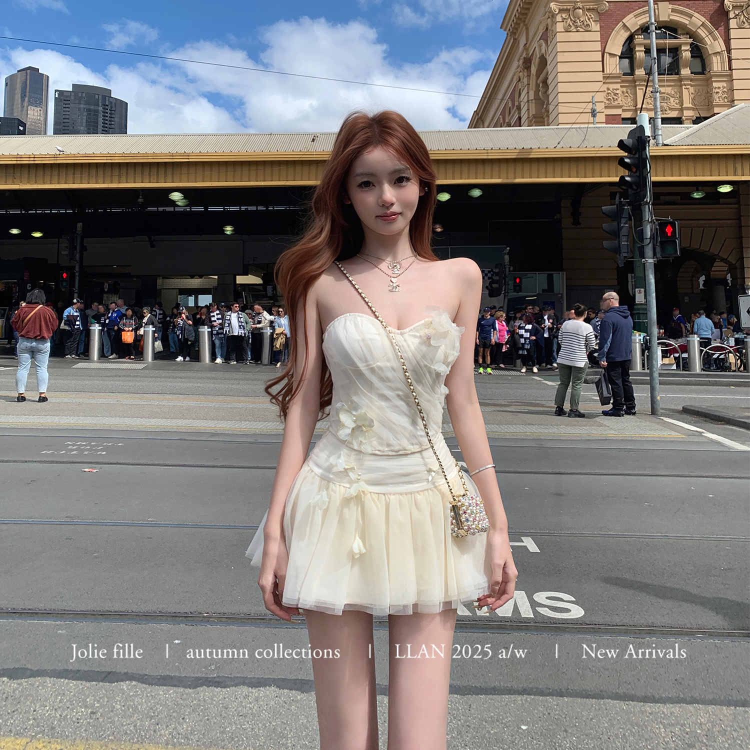 你的懒懒llan【捕梦少女】层次感网纱堆叠花朵抹胸上衣+半裙套装,淘宝优惠券,粉丝福利购,淘宝优惠卷