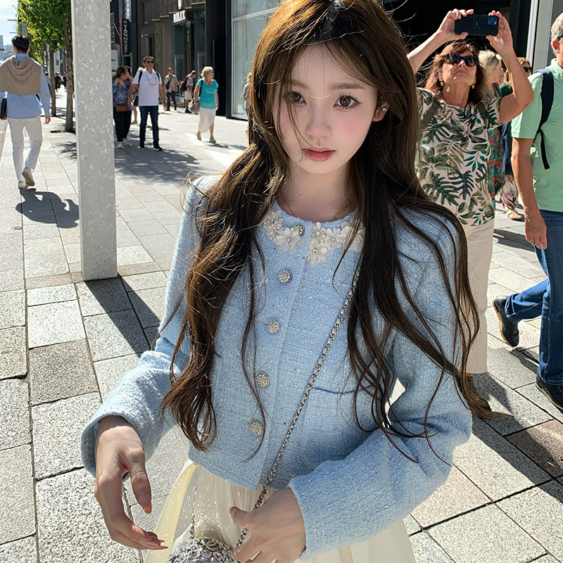 你的懒懒llan【貌美香香】粗纺呢质感富家小姐H小香廓形外套女