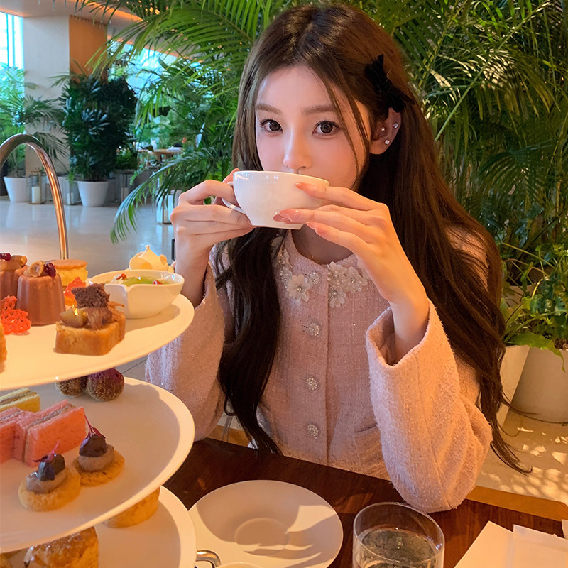 你的懒懒llan【貌美香香】粗纺呢质感富家小姐H小香廓形外套女