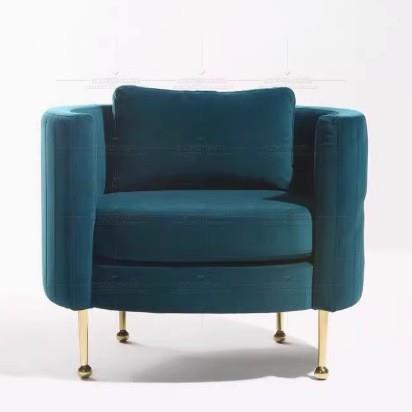 Nordic light luxury velvet fabric leisure single sofa simple small apartment living room bedroom semi-circular chair