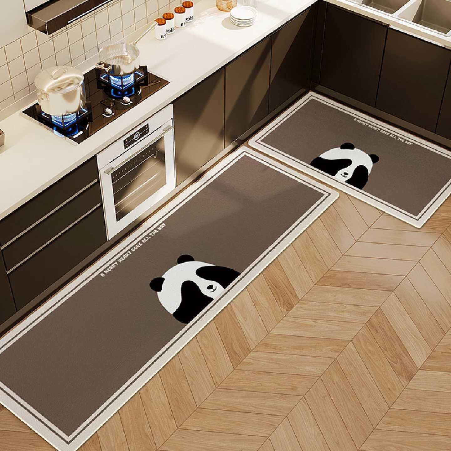 Kitchen-specific floor mats, wipeable and wash-free floor mats, household dirty-resistant carpets, non-slip, anti-oil, diatom mud, water-absorbent and cool