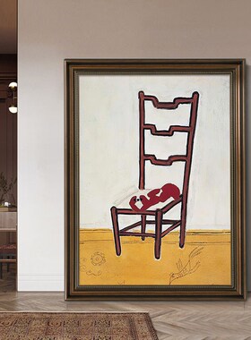常玉八尾金鱼玄关装饰画艺术世界名画创意壁画落地画书房茶室挂画