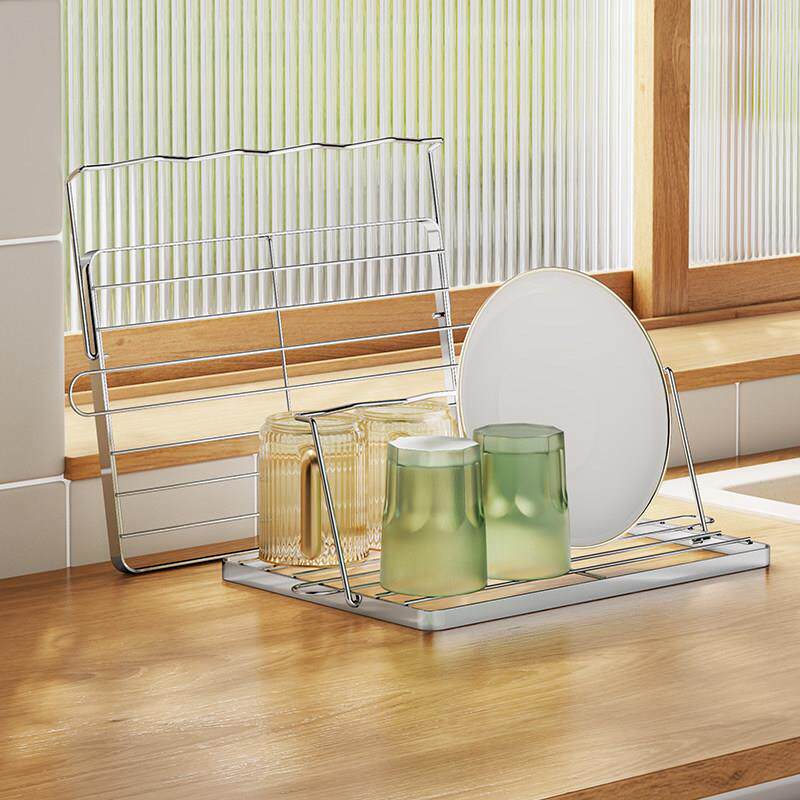 304 stainless steel cup drain rack kitchen cutting board storage rack dishware tea set upside down fruit and vegetable countertop storage