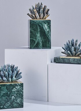 轻奢样板房间水晶软饰品摆件电视柜两边旁玄关创意架书房桌上摆设