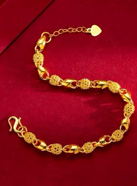 复古高级感镂空玲珑手链女ins民族风设计感金色女手链