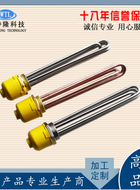 DN40不锈钢水箱加热管工业锅炉法兰电加热棒大功率螺纹电热管