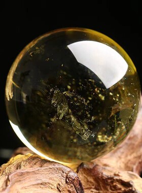 厂家挂件新款开业黄水晶球原石摆件客厅玄关卧室厨房火烧天门送礼