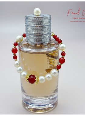 红玛瑙淡水珍珠时尚首饰中式混搭手作手链带好运轻奢节日生日礼物