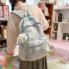 Trendy star backpack girls junior high school and high school student school bag make-up lightweight large capacity Korean version college backpack