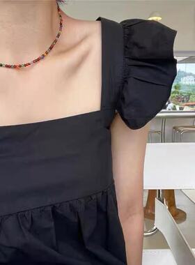 半熟男女田曦薇知南同款项链choker彩色玛瑙颈链ins风小红书爆款