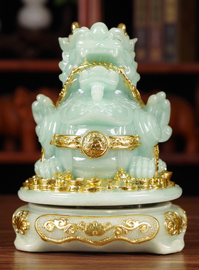 玉石飞天貔貅摆件家居客厅办公室店铺电视柜酒柜摆设乔迁开业礼品