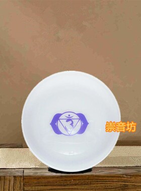 水晶钵颂钵瑜伽水晶音钵定制镀花手工音疗钵静心解压音乐碗冥想钵
