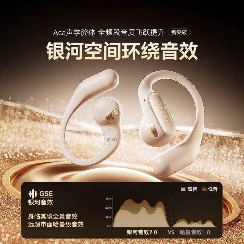塞那G6S蓝牙耳机开放式挂耳无线气骨传导耳夹运动2026新款AI补贴 贴骨实拍商品图