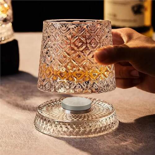 轻奢高档威士忌酒杯旋转杯洋酒杯水晶玻璃家用旋转啤酒杯子 - 图0