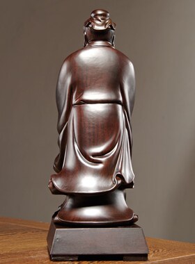 黑檀木雕孔子像摆件实木质孔夫子家居书房学校装饰教师节工艺礼品