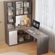 Solid wood desk student home corner computer desk bedroom writing desk bookcase bookshelf integrated desk office study desk