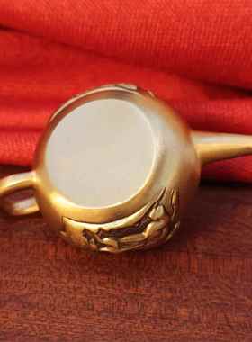 黄铜把把壶手把件马上胡盖子可转男士把把壶中式迷你趣味创意摆件