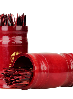 聚缘阁求签筒抽签筒64签观音100签送详解竹制家居解签用品