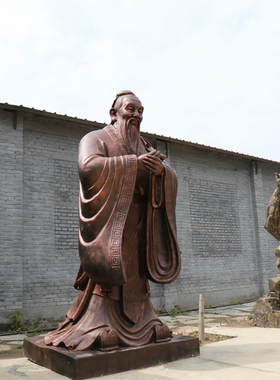 孔夫子玻璃钢人物雕塑制作厂家园林大型校园落地铸铜雕像景观定制