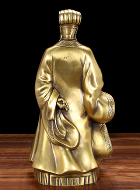 诸葛亮像纯铜三国诸葛孔明铜像武侯像孔明灯家用桌面中式书房摆件